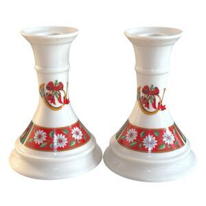 Charlton Hall by Kobë Candle Stick‎ Holder Poinsettia Horn Christmas Holiday